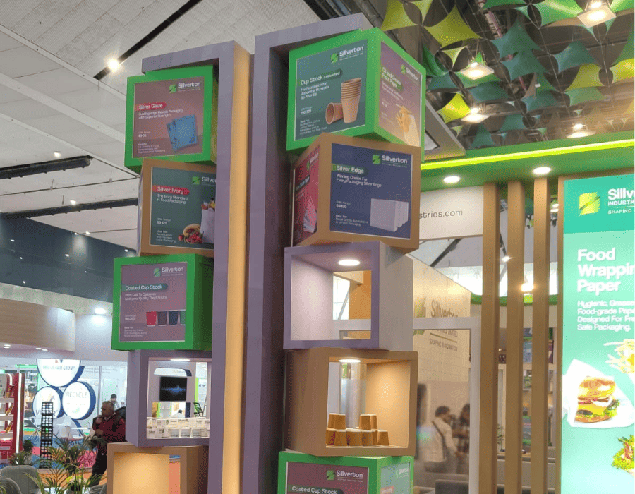 Silverton Industries exhibition stall design by WHTNXT featuring custom product displays.