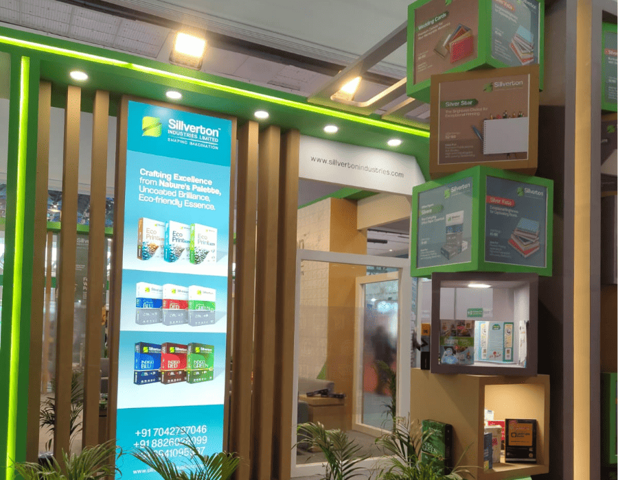 Silverton Industries exhibition stall design by WHTNXT with custom product displays.