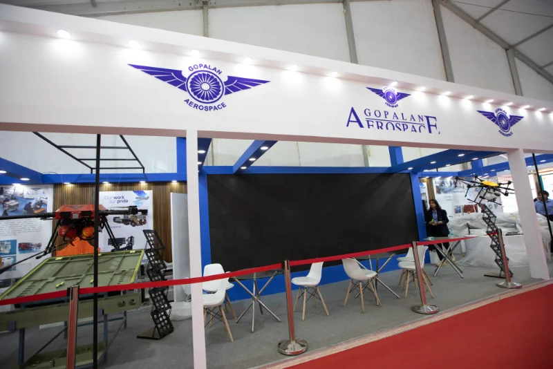 Fabric Print Backdrop — Aero India 2027 exhibition graphics and premium exhibition booth example