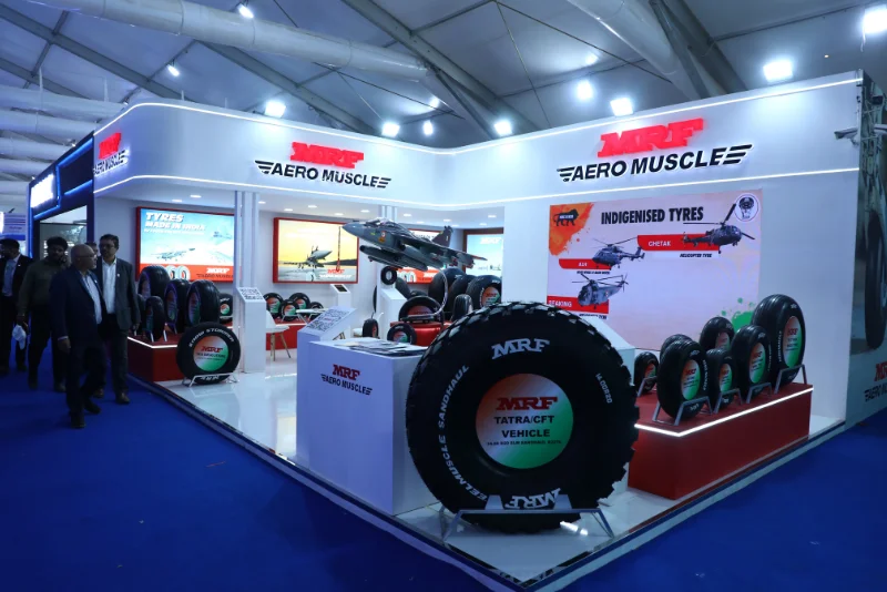 Outdoor event signage and branding installation — Aero India 2027 booth installation and exhibition stand builder Bangalore example